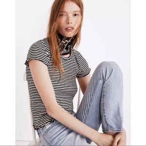 Madewell Lettuce Edge Striped Baby Tee